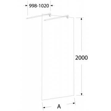 EASY IN Walk-In BK252T09 Ścianka narożna 100x200 szkło przejrzyste profil chrom